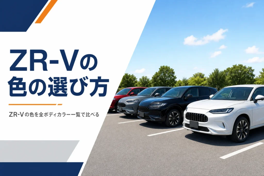 色違いのSUVが屋外に並んだイメージ