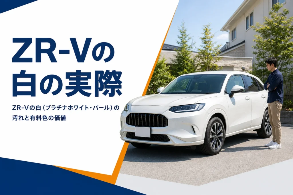 パールホワイトのSUVが屋外で光を受けているイメージ