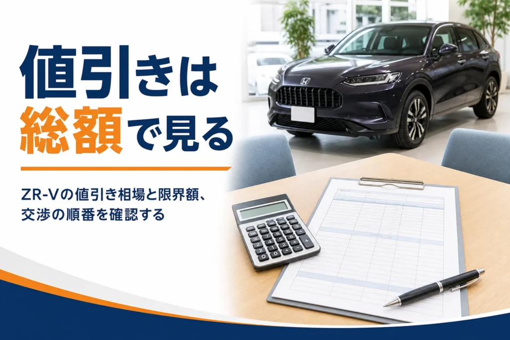 ZR-Vの値引き相場と交渉の順番を解説する記事のアイキャッチ