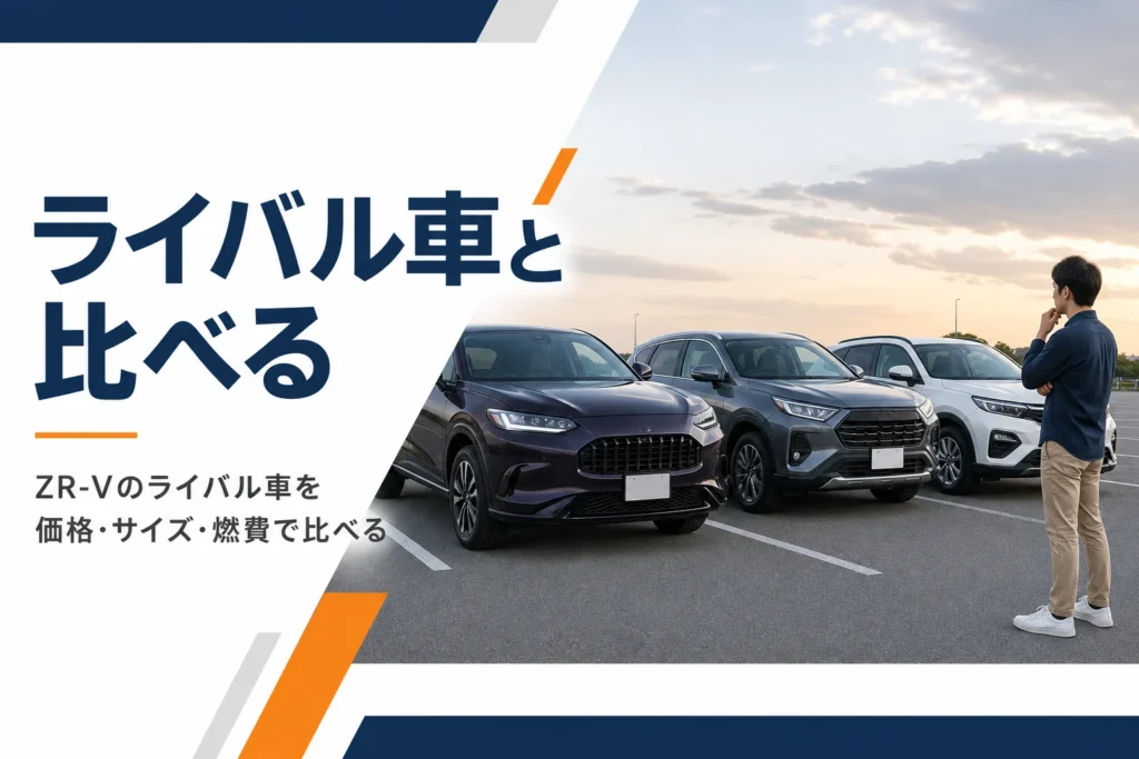 駐車場に並んだ形の違う3台のSUV