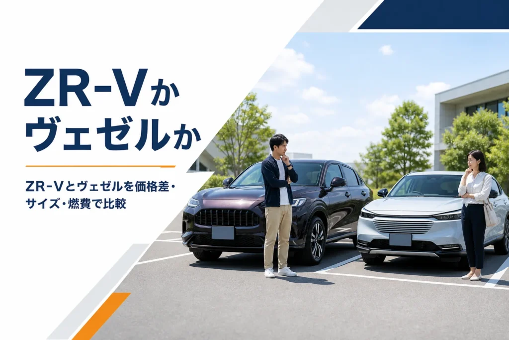 大きさの違う2台のSUVが並んで停まる駐車場