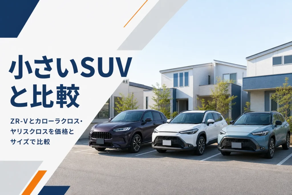 大きさが少しずつ違う3台のSUVが並ぶ駐車スペース